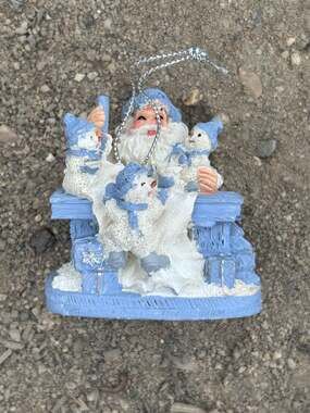 Vintage 1999 The Encore Group Snow Buddies Powder with Caboose Santa Ornament 94